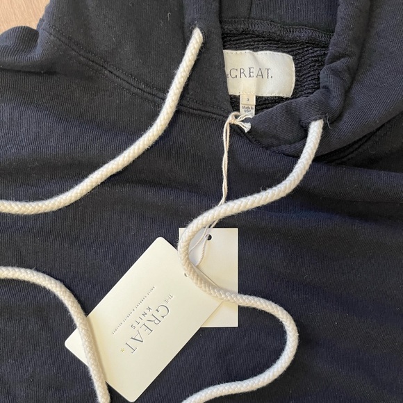 THE GREAT. The Teammate Hoodie in Black, size 3 (L) - Picture 2 of 5